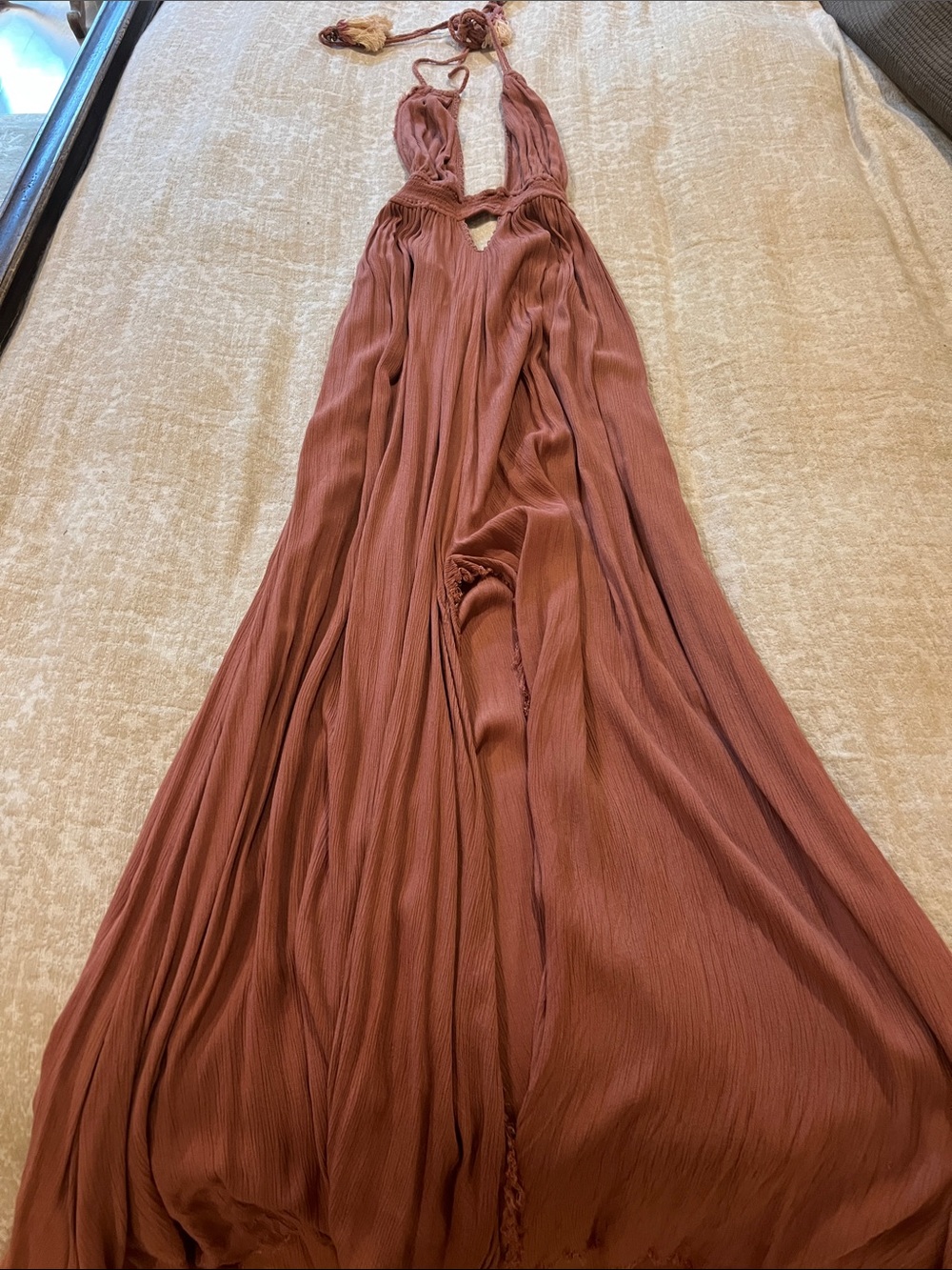 Free People Dusty Rose Halter Maxi Dress